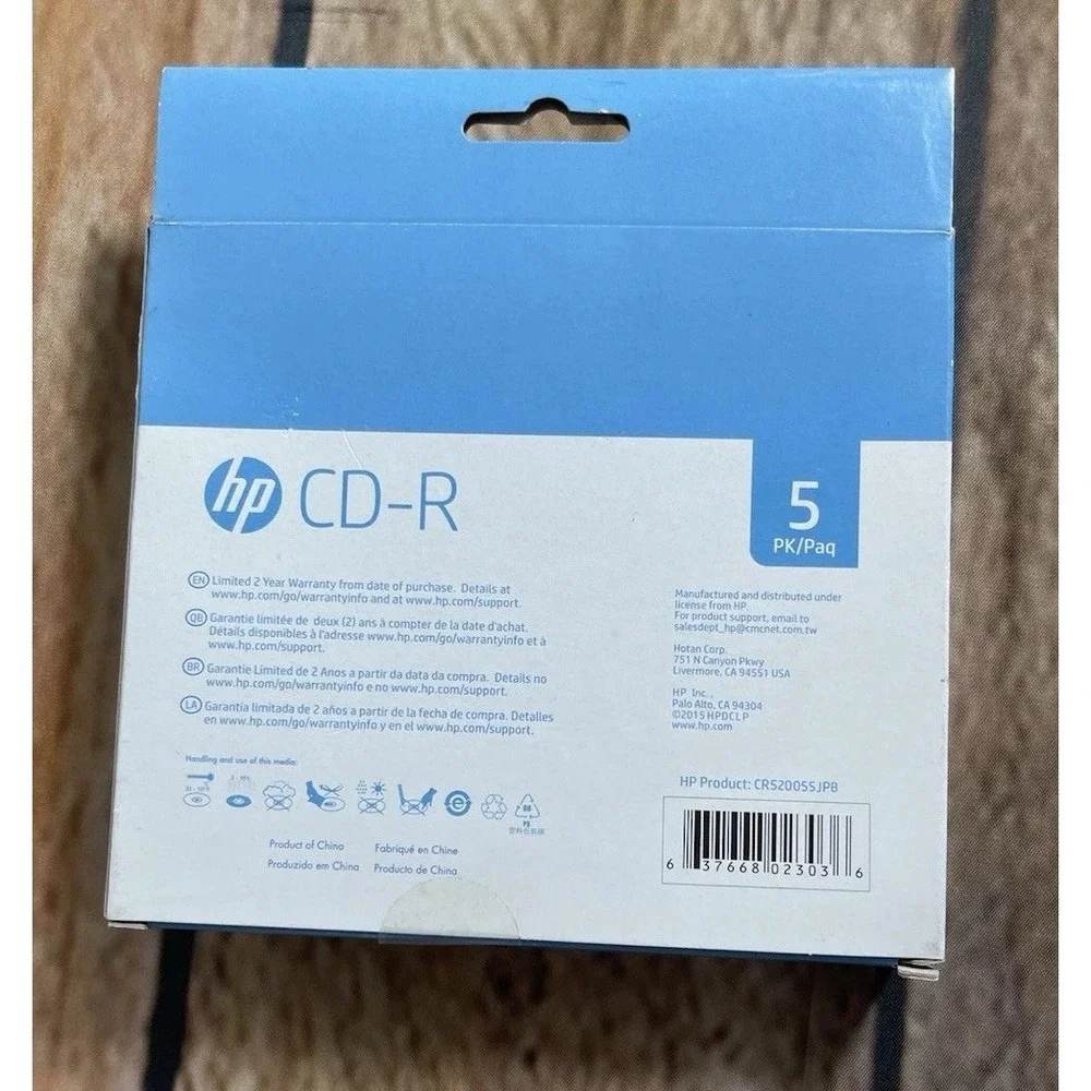 5 Pack HP CD-R in Slim Jewel Case, 52x-‎ 700MB Data- 80min Music. New